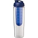 Bidon H2O Tempo® o pojemności 700 ml z wieczkiem zaciskowym zmożliwością przyrządzania wody smakowej przezroczysty, niebieski (2