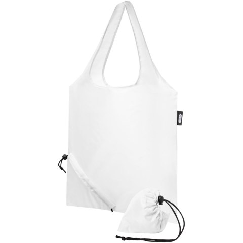 Sabia składana torba z długimi uchwytami z tworzywa RPET biały (12054101)
