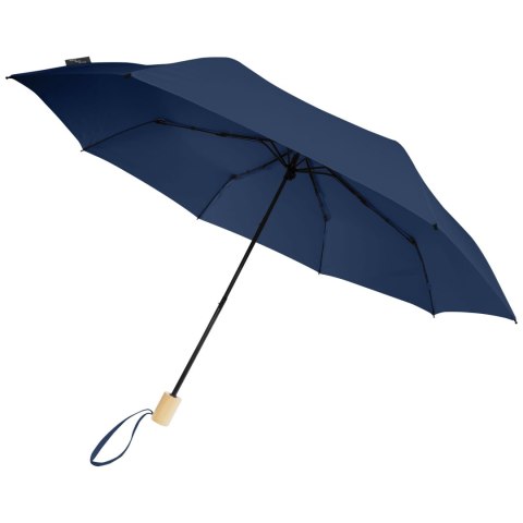 Składany wiatroodporny parasol 51 cm z PET z recyklingu Birgit granatowy (10914555)