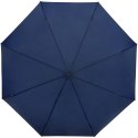 Składany wiatroodporny parasol 51 cm z PET z recyklingu Birgit granatowy (10914555)
