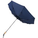 Składany wiatroodporny parasol 51 cm z PET z recyklingu Birgit granatowy (10914555)