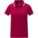 Damska koszulka polo Amarago z kontrastowymi paskami i krótkim rękawem czerwony (38109212)
